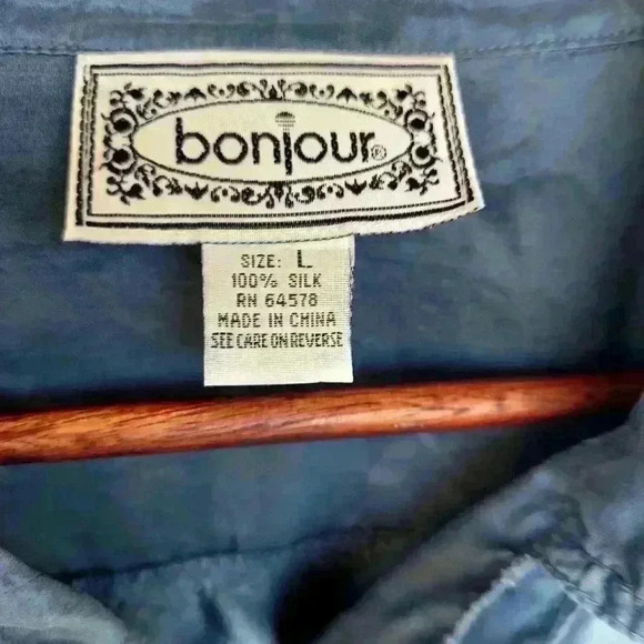 Bonjour Powder Blue Silk blouse - Picture 3 of 5